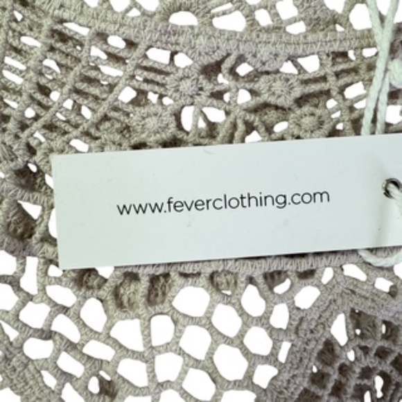 NWT Fever Ivory Color 3/4 Sleeve Crochet Cotton Relaxed Fit Top Size L - Picture 6 of 12